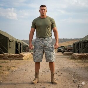 USAF Air Force ABU Tiger Stripe Camo Cargo Shorts Mens 34 Military Cut-Offs